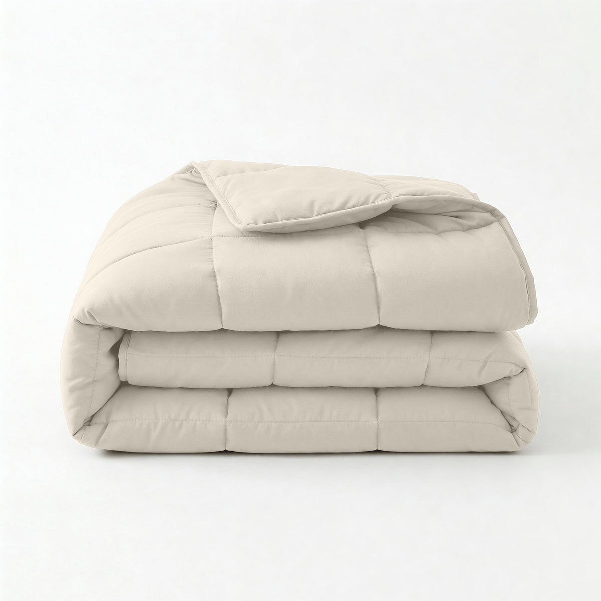 Dekbed alles-in-één katoen percale beige 200 x 220 cm, dekbed en overtrek in één voor de slaapkamer