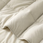 Dekbed alles-in-één katoen percale beige 200 x 220 cm, dekbed en overtrek in één voor de slaapkamer