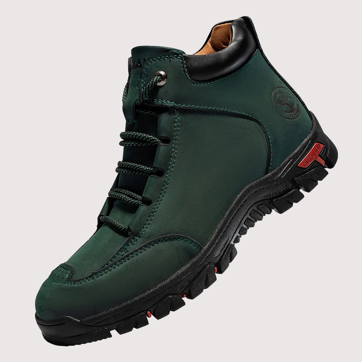 Durable outdoor boots for men, hiking boots and trekking shoes with a treaded sole