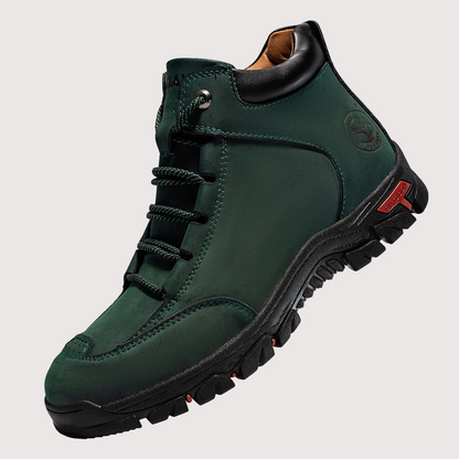 Durable outdoor boots for men, hiking boots and trekking shoes with a treaded sole