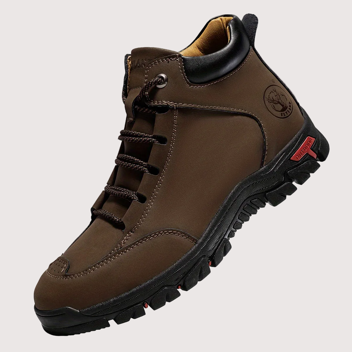 Durable outdoor boots for men, hiking boots and trekking shoes with a treaded sole
