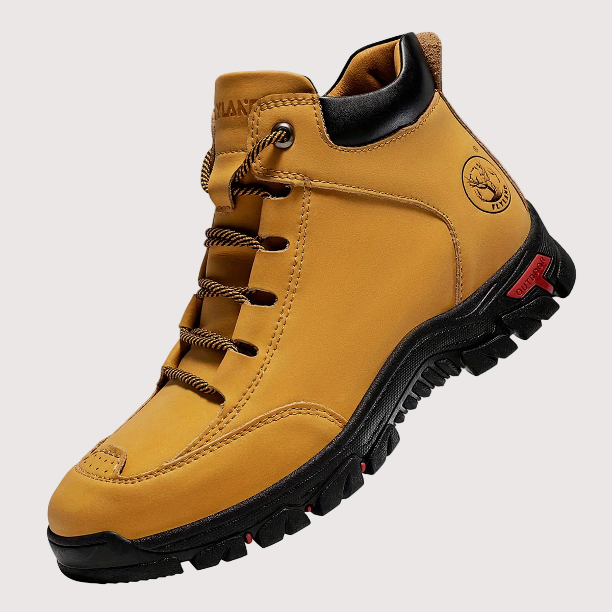Durable outdoor boots for men, hiking boots and trekking shoes with a treaded sole
