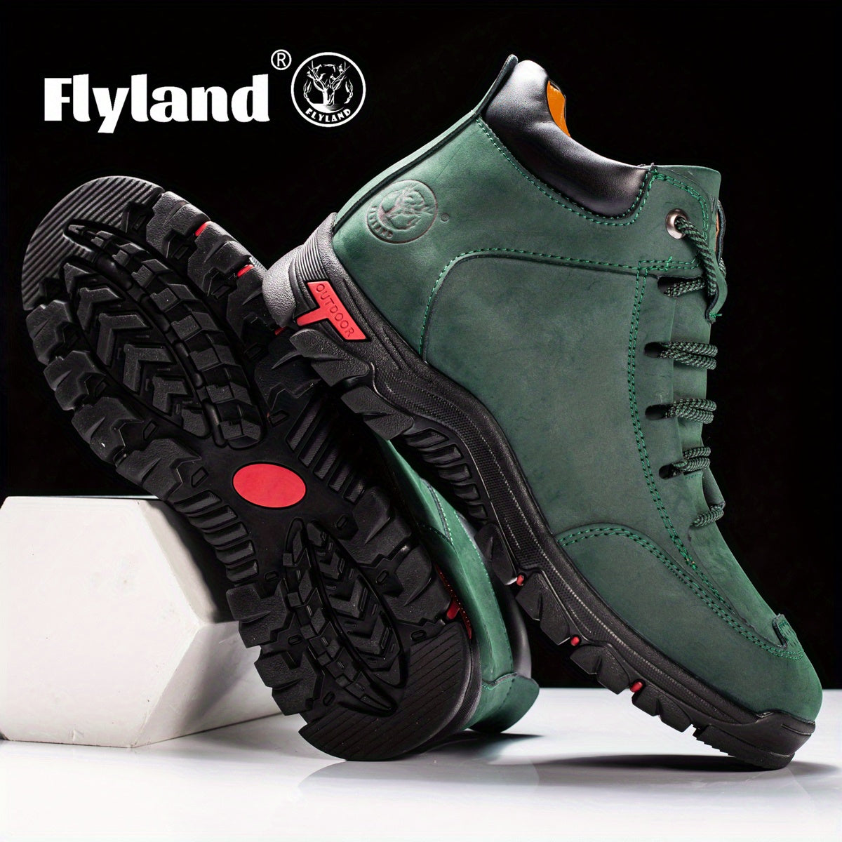 Durable outdoor boots for men, hiking boots and trekking shoes with a treaded sole