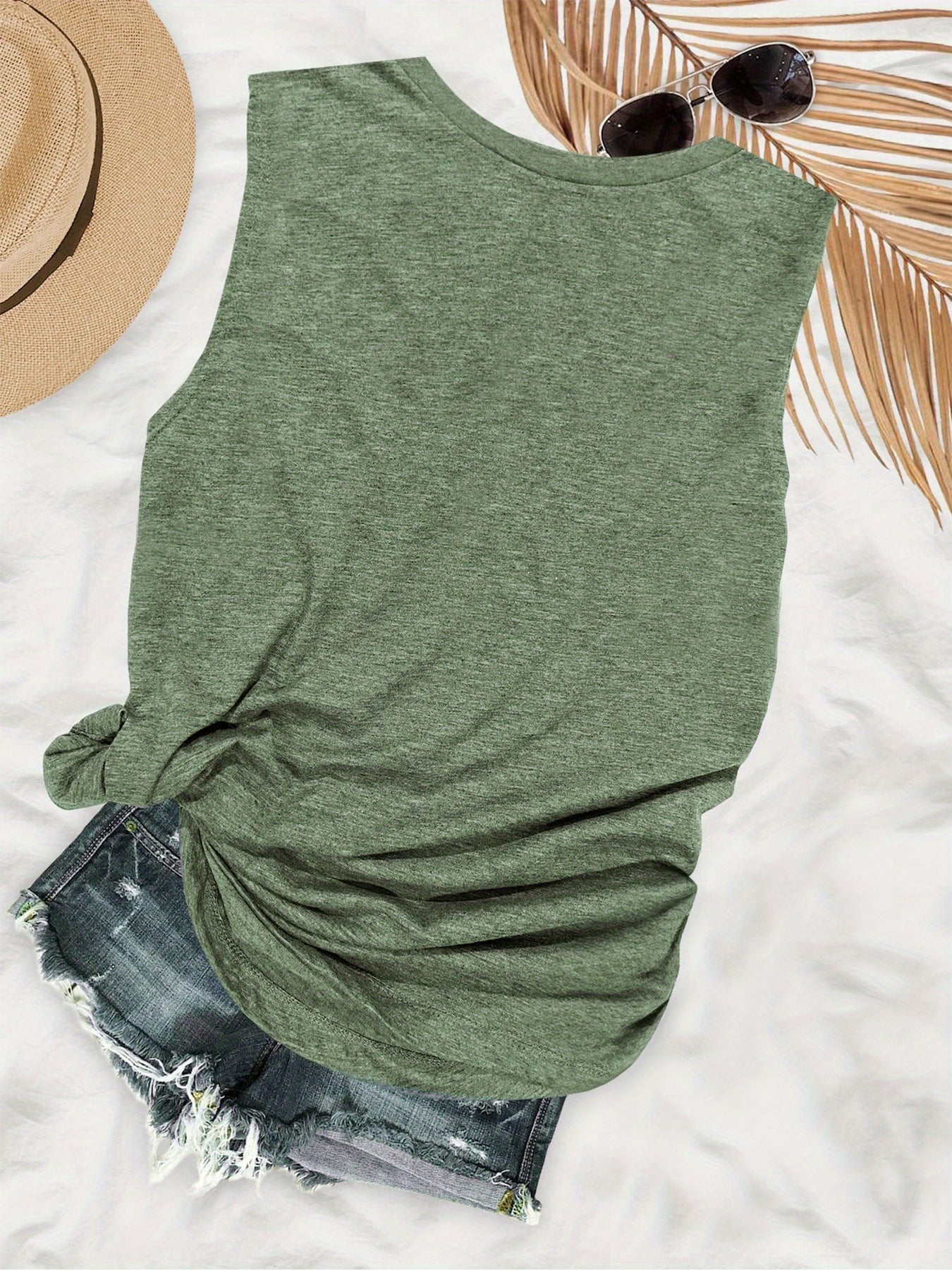 Women's Tank Top with Floral Pattern – Casual Summer Shirt for Leisure and Vacation