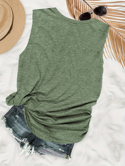 Women's Tank Top with Floral Pattern – Casual Summer Shirt for Leisure and Vacation