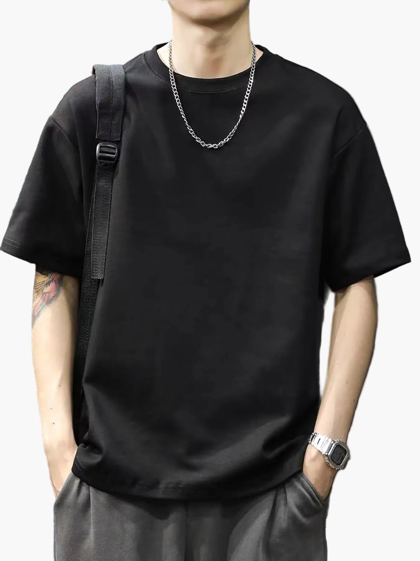 Men's Basic Street Style Short Sleeve T-Shirt – Casual Fashion for Everyday and Leisure