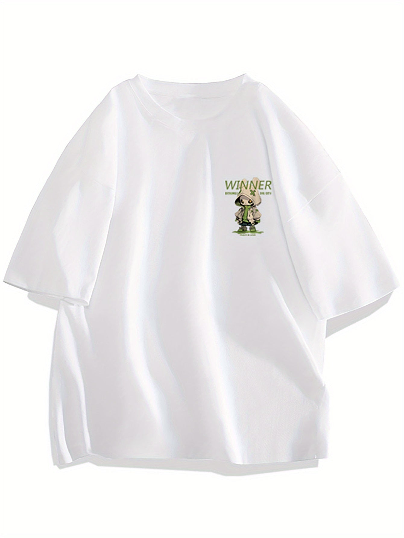 Men's Oversized Streetwear T-Shirt with Cartoon Print and Urban Style – Trendy Casual Shirt