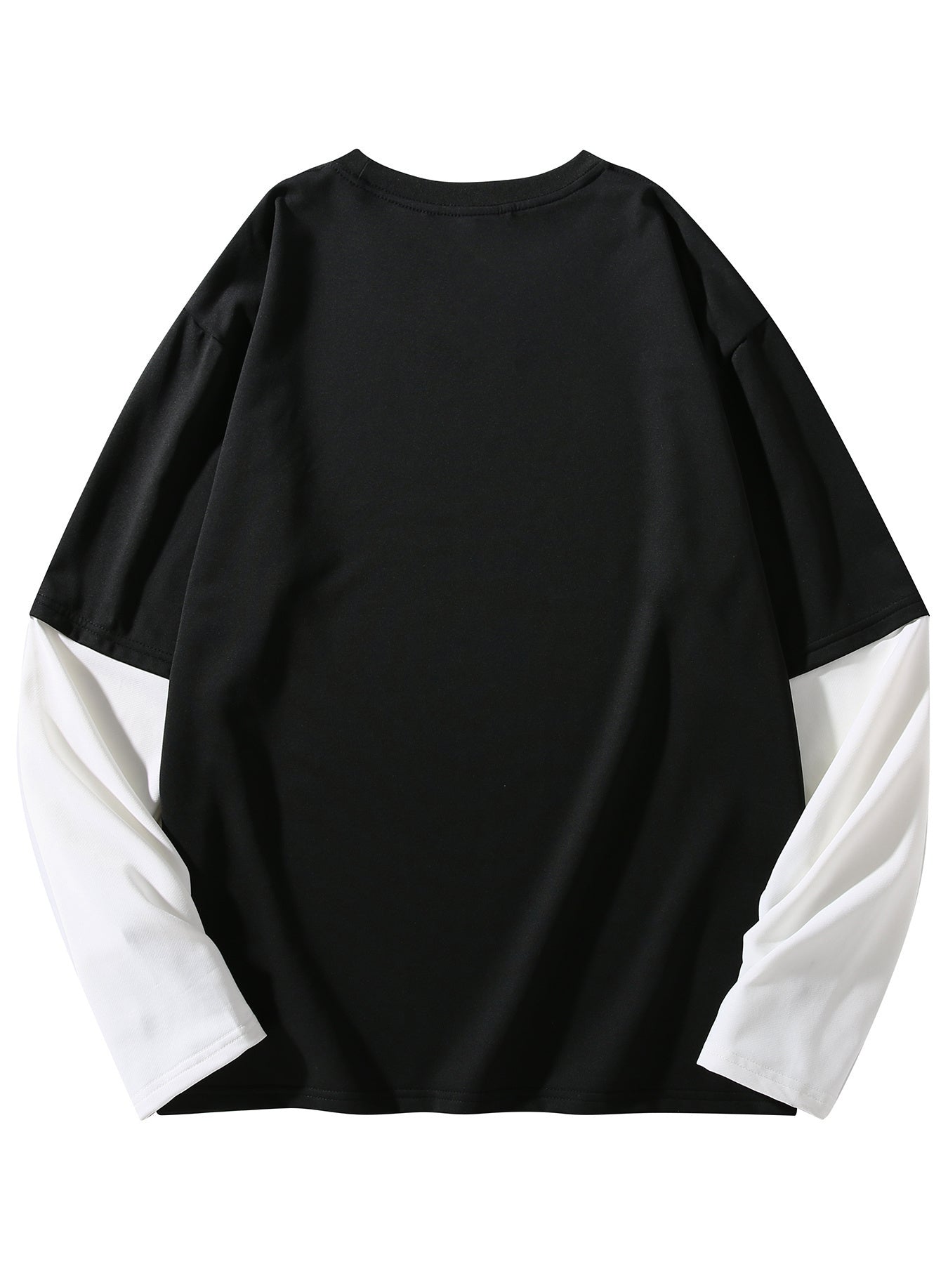 Unisex Langarmshirt mit Cartoon-Kopfhörer-Print in Layer-Optik