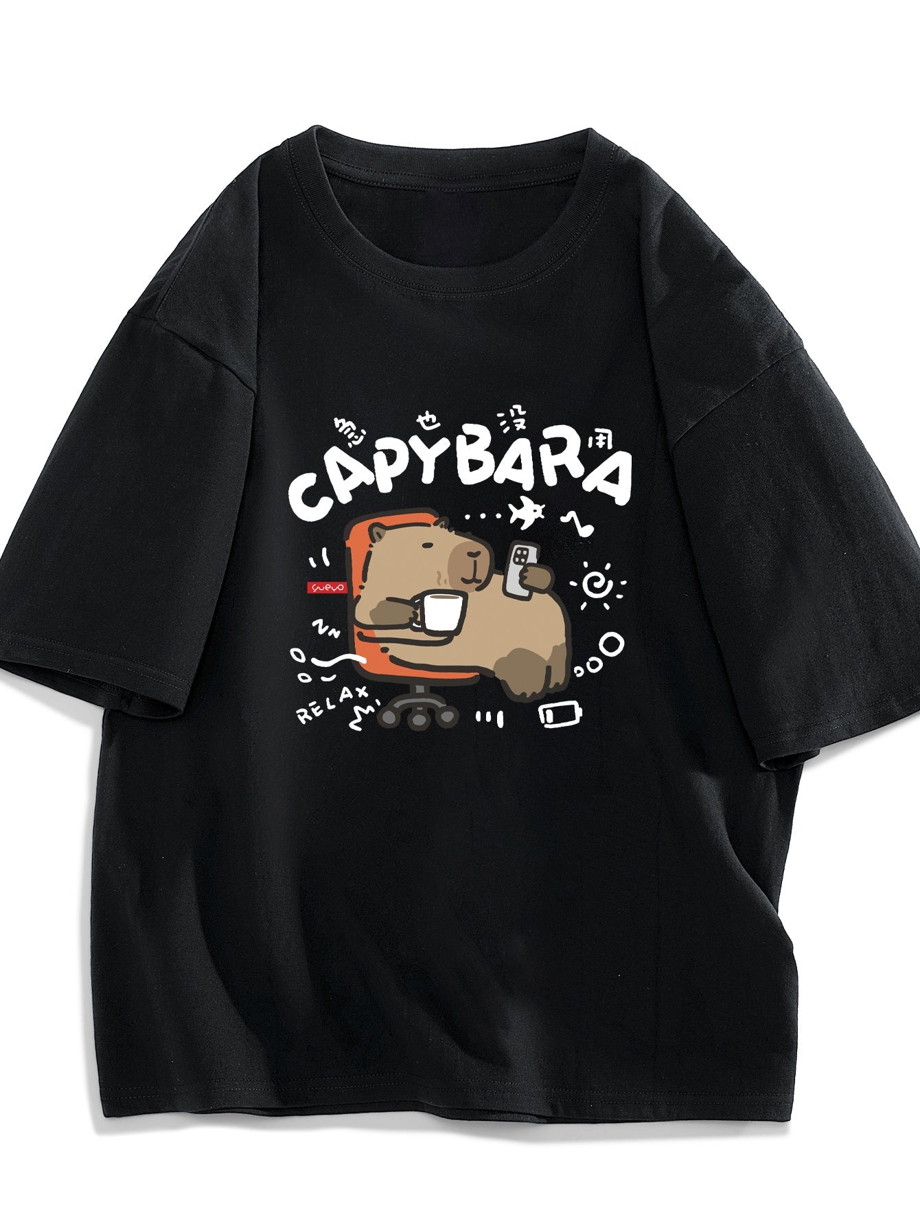 Men's T-Shirt with Capybara Print – Funny Design for Leisure and Everyday Wear
