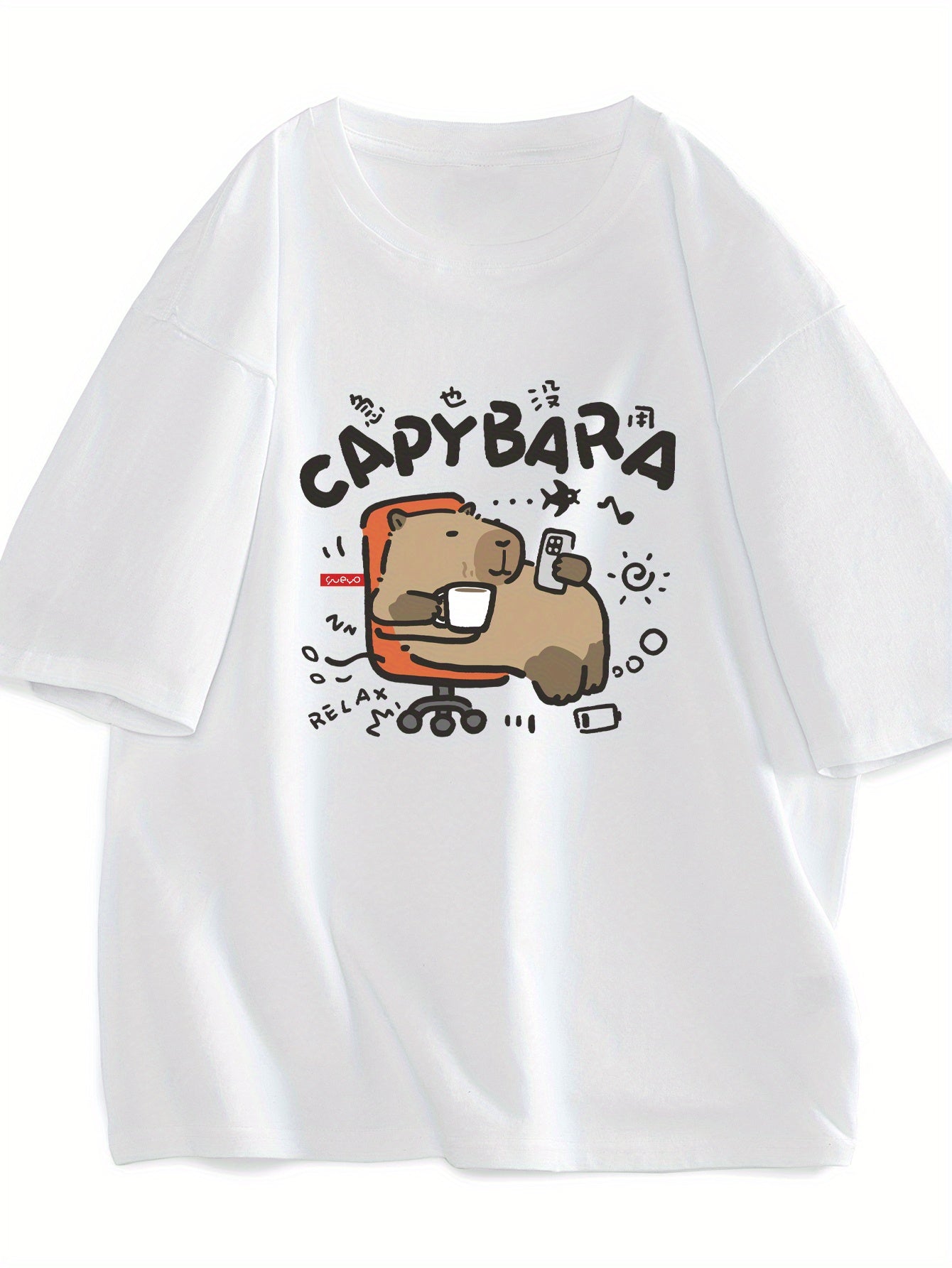 Men's T-Shirt with Capybara Print – Funny Design for Leisure and Everyday Wear