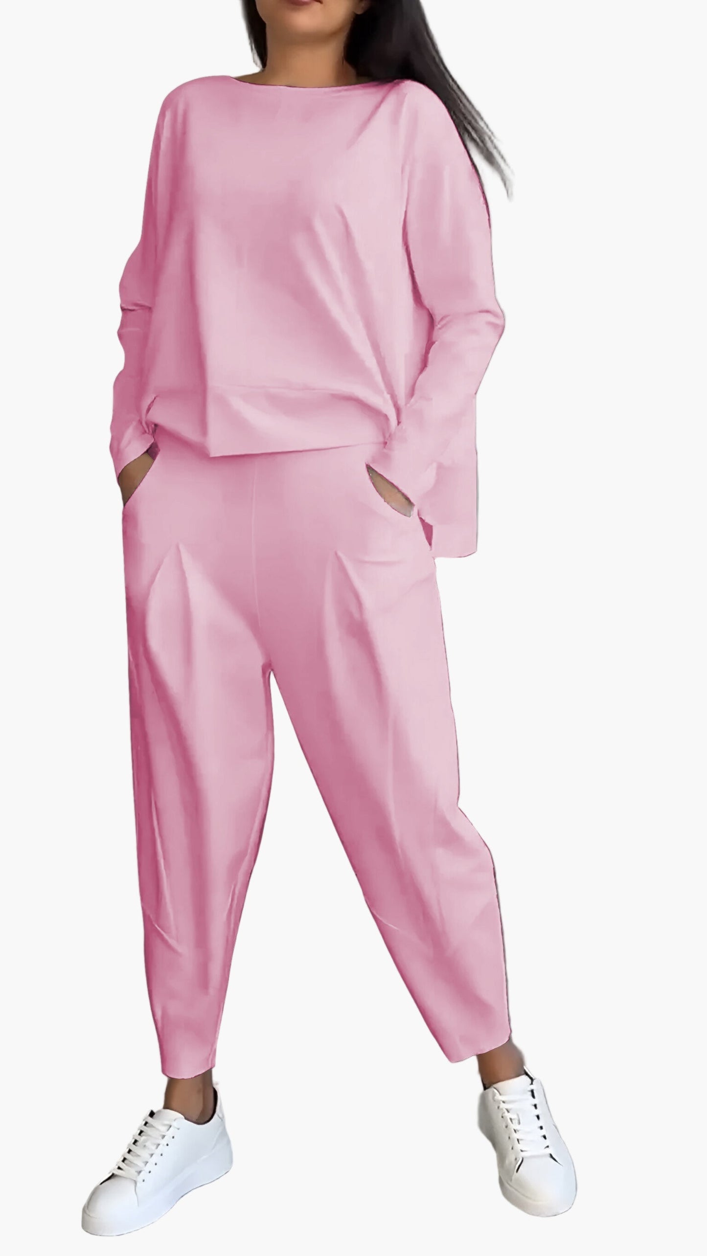 Women's Two-Piece Cozy Lounge Set – Fashionable Casual Suit for Home & Everyday Use