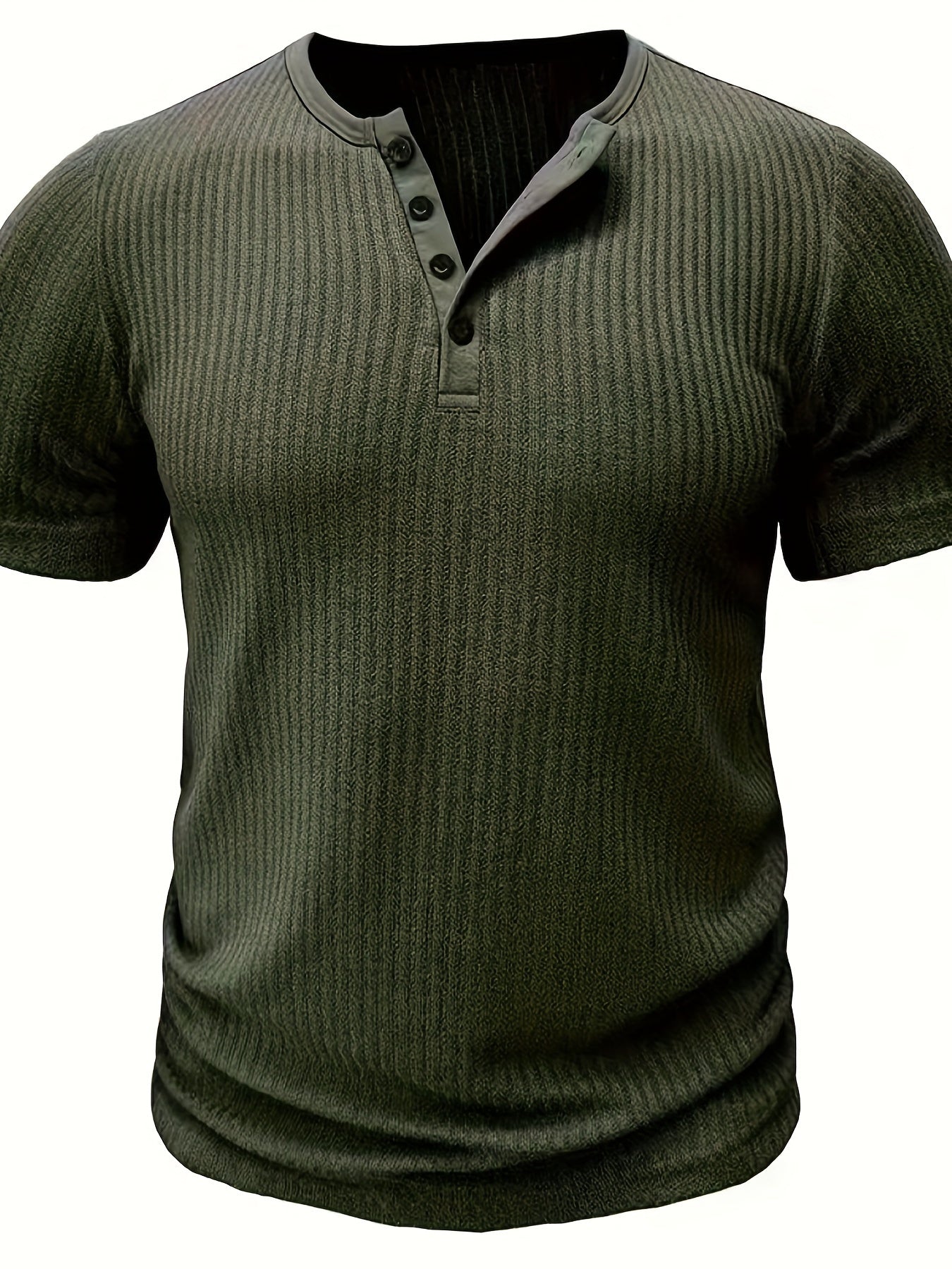 Herren Henley T-Shirt mit Knopfleiste und Streifen – Freizeit Kurzarmshirt für Alltag & Freizeit