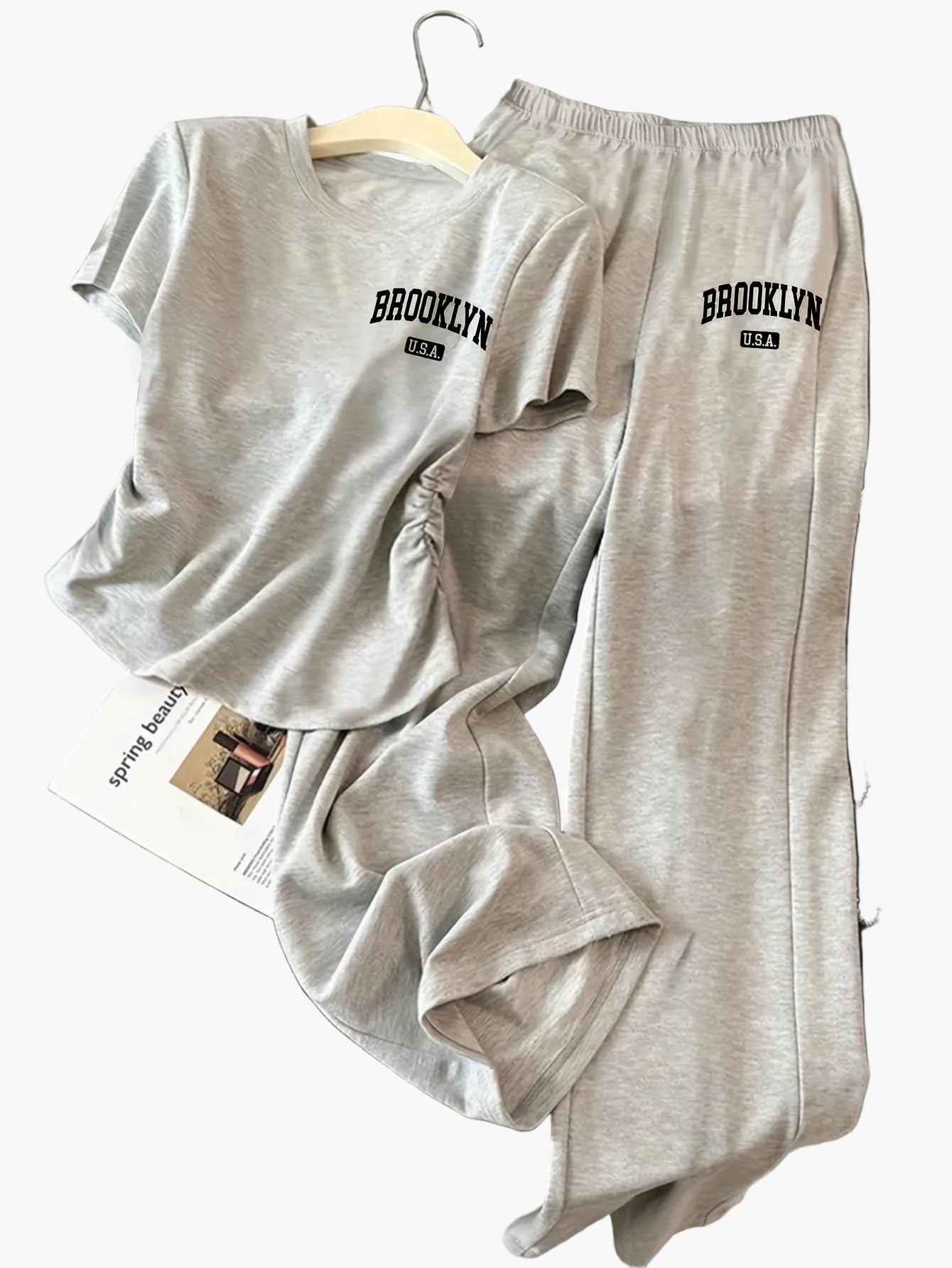 Damen Zweiteiliges Set mit Schleifen-Detail – Freizeit Lounge Outfit