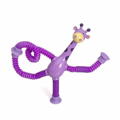 Children's Cartoon Telescopic Giraffe Fidget Toy with Suction Cup – Stress Relief & Sensory Fun