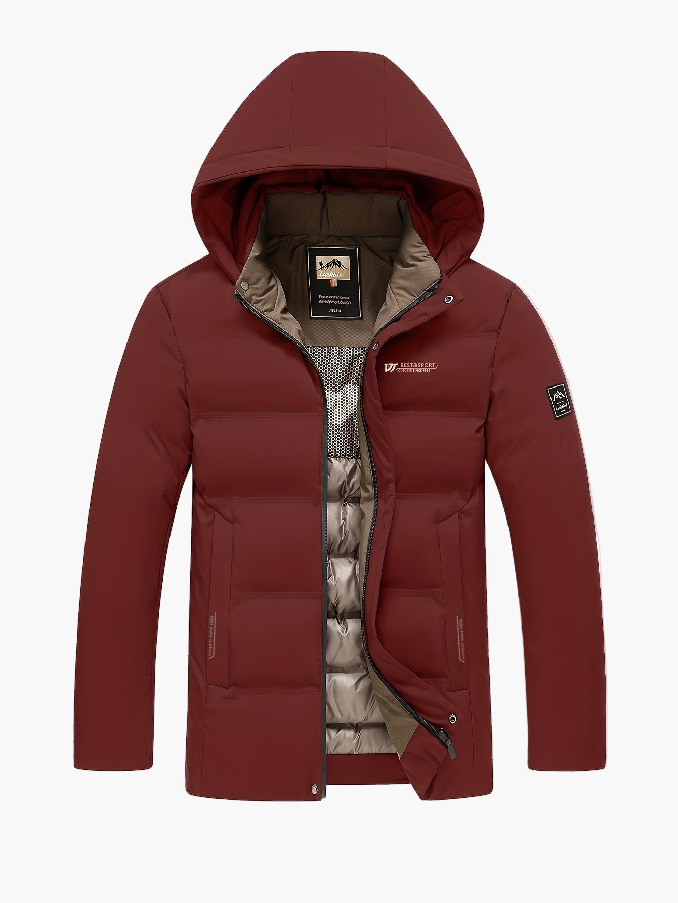 Men's Down Jacket with Hood – Winter Outdoor Quilted Jacket for Leisure & Everyday Use
