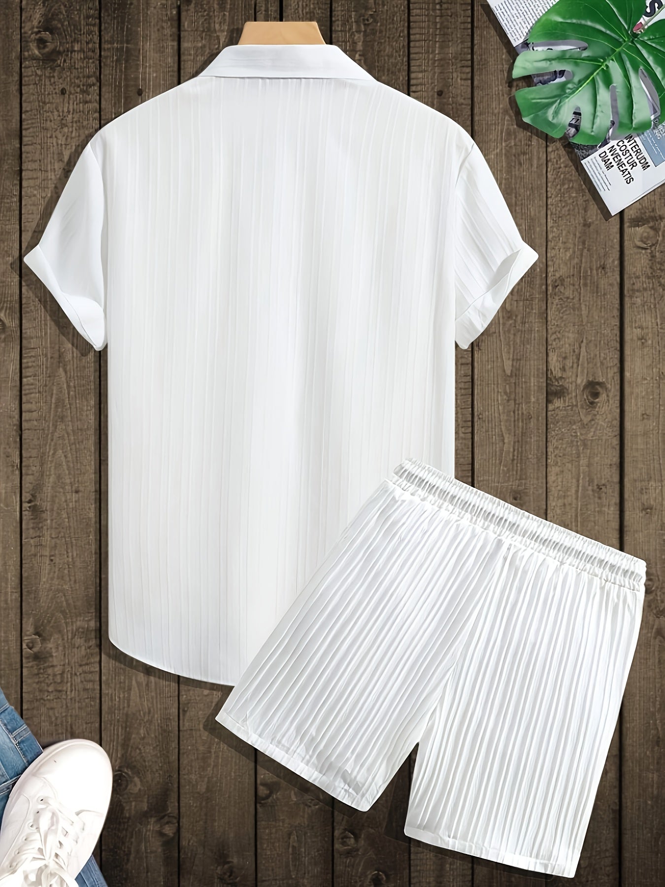 Men's Casual Set – Short-Sleeve Shirt and Shorts, Modern Summer Outfit, Sporty Look