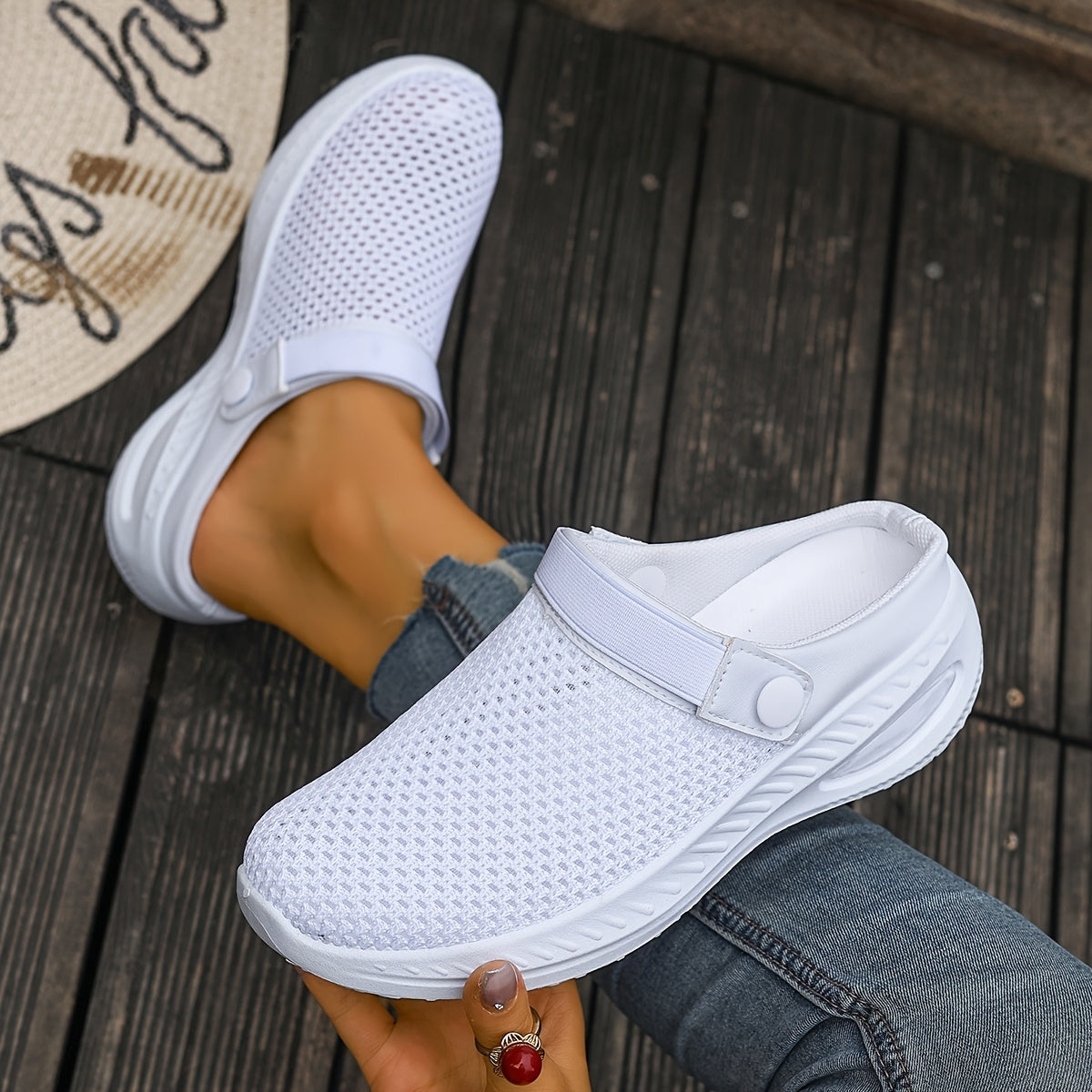 Women's Slip-On Mesh Clogs Comfortable Casual Shoes Sporty Style