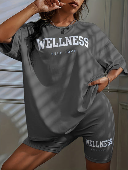 Women's Wellness Oversize Lounge Set – Relaxation & Casual Look with Statement Print