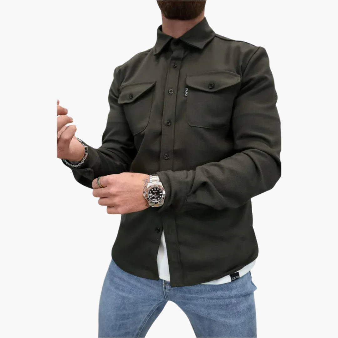 Herren Overshirt Jacke – Modernes Button-Through Design für Casual & Smart Looks
