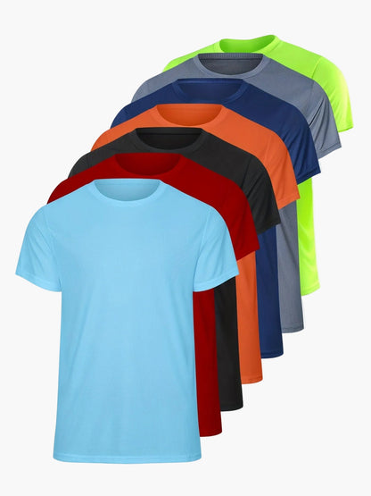 Herren Sport T-Shirt Set Kurzarm – Atmungsaktive Trainingsshirts für Fitness & Freizeit – 7er Pack