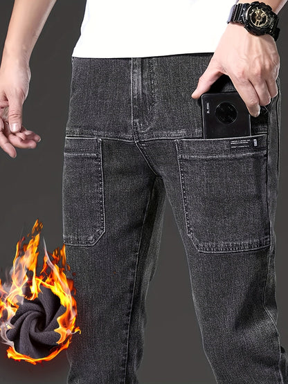 Herren Thermojeans mit Fleecelining und aufgesetzten Taschen