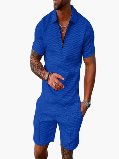 Men's Polo Shirt and Shorts Set – Modern Casual Style for Summer, Vacation & Everyday Wear