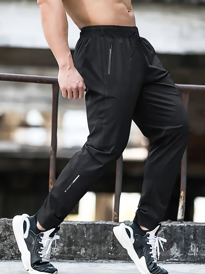 Herren Jogginghose Sportlich Lässig mit Reißverschluss und Print für Frühling und Sommer