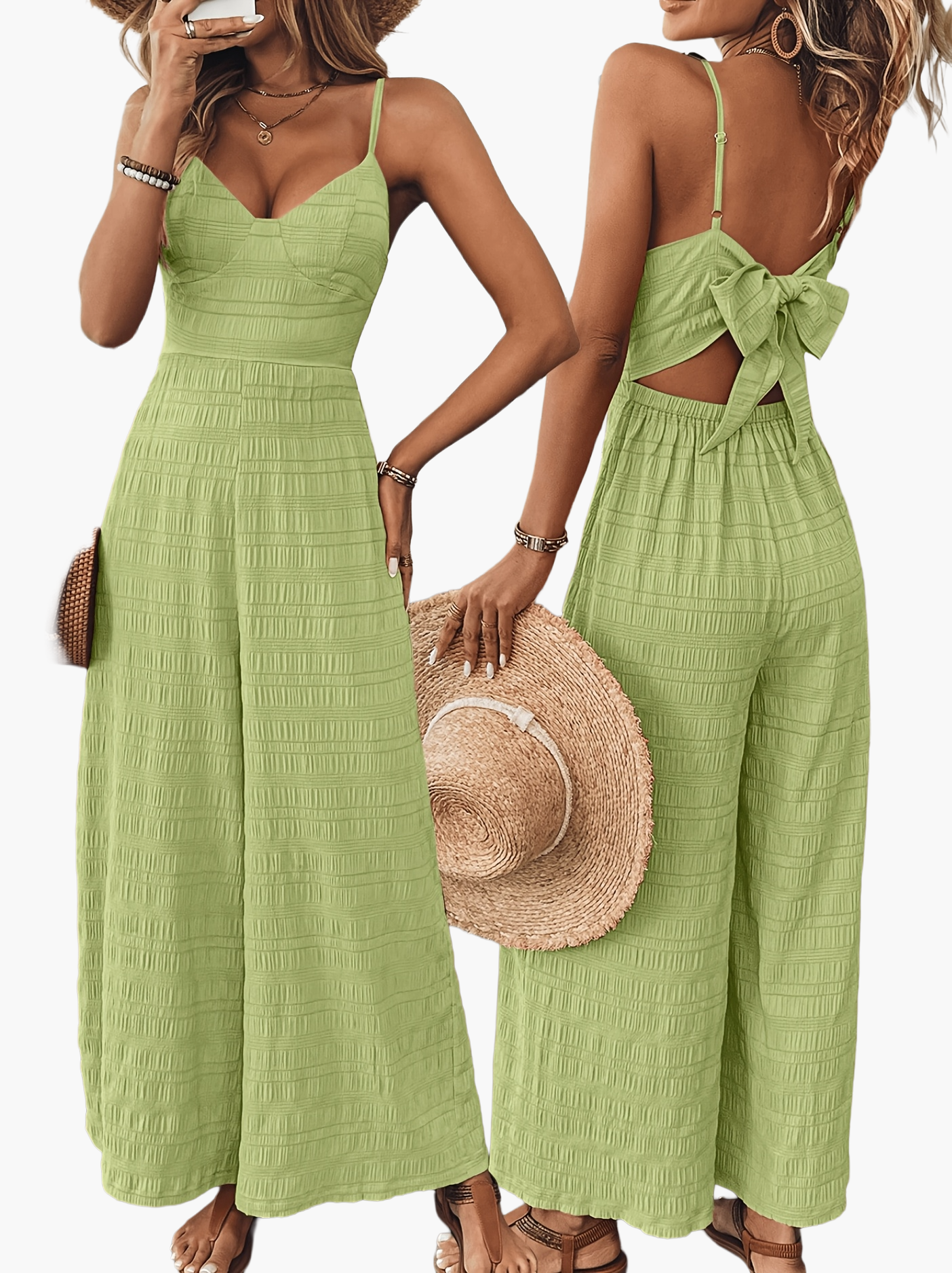 Women's Elegant Jumpsuit with Spaghetti Straps – Perfect for Spring and Summer