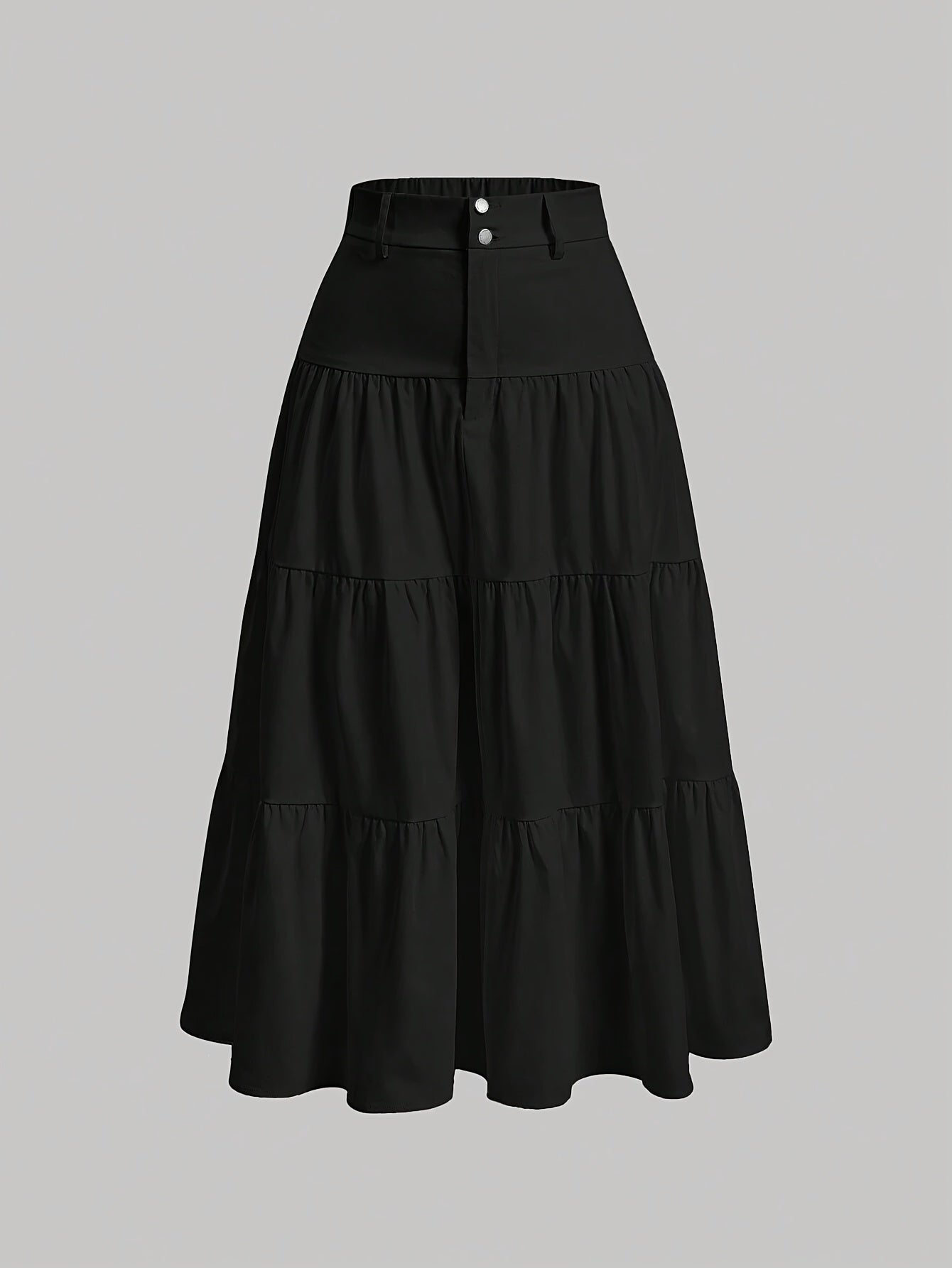 Damen Eleganter Stufenrock mit Hoher Taille für Alltag und Büro