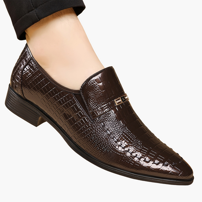 Herren Business-Slipper im eleganten Krokodil-Look – Stilvolle Freizeitschuhe für Büro und Alltag