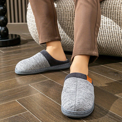 Unisex slippers, marled with a knitted cuff and soft lining