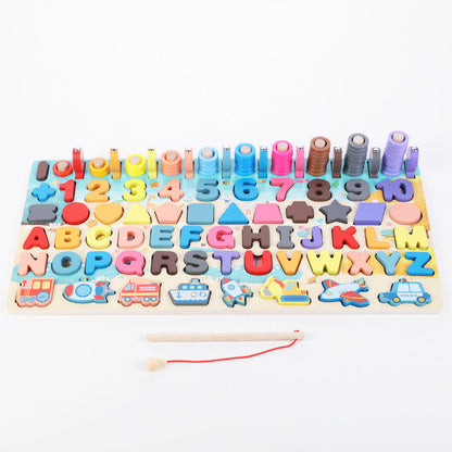 Children's Educational Toy Wooden Peg Puzzle Alphabet Numbers Motor Skills Montessori