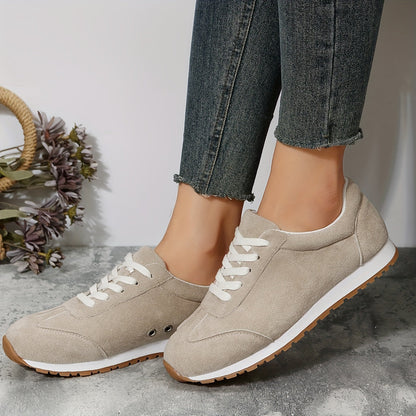Damen Sneaker Freizeitmode mit Schnürung – Bequeme Alltagsschuhe für Frühling