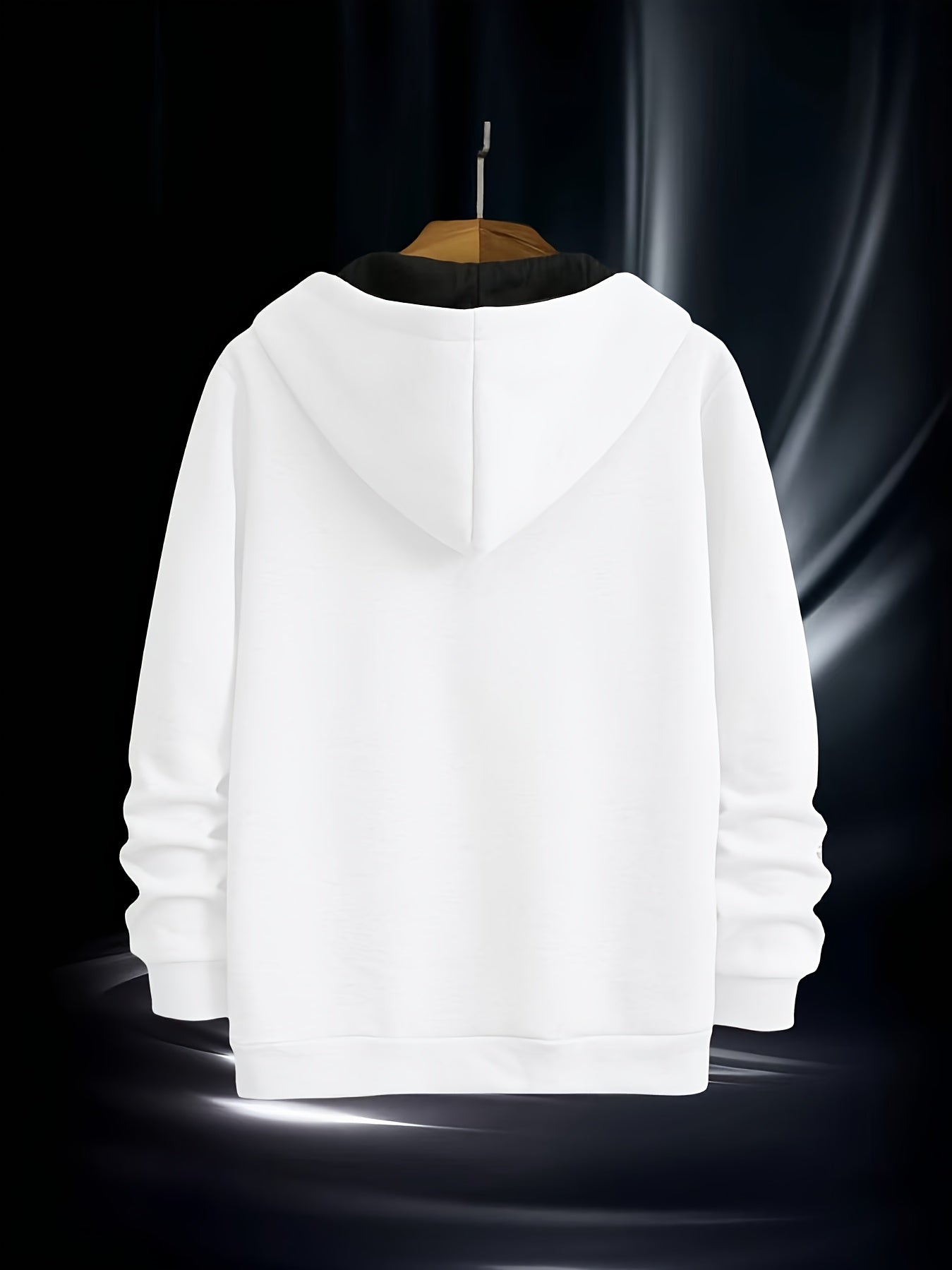 Herren Hoodie mit Reißverschluss und Bauchtasche, Weiß