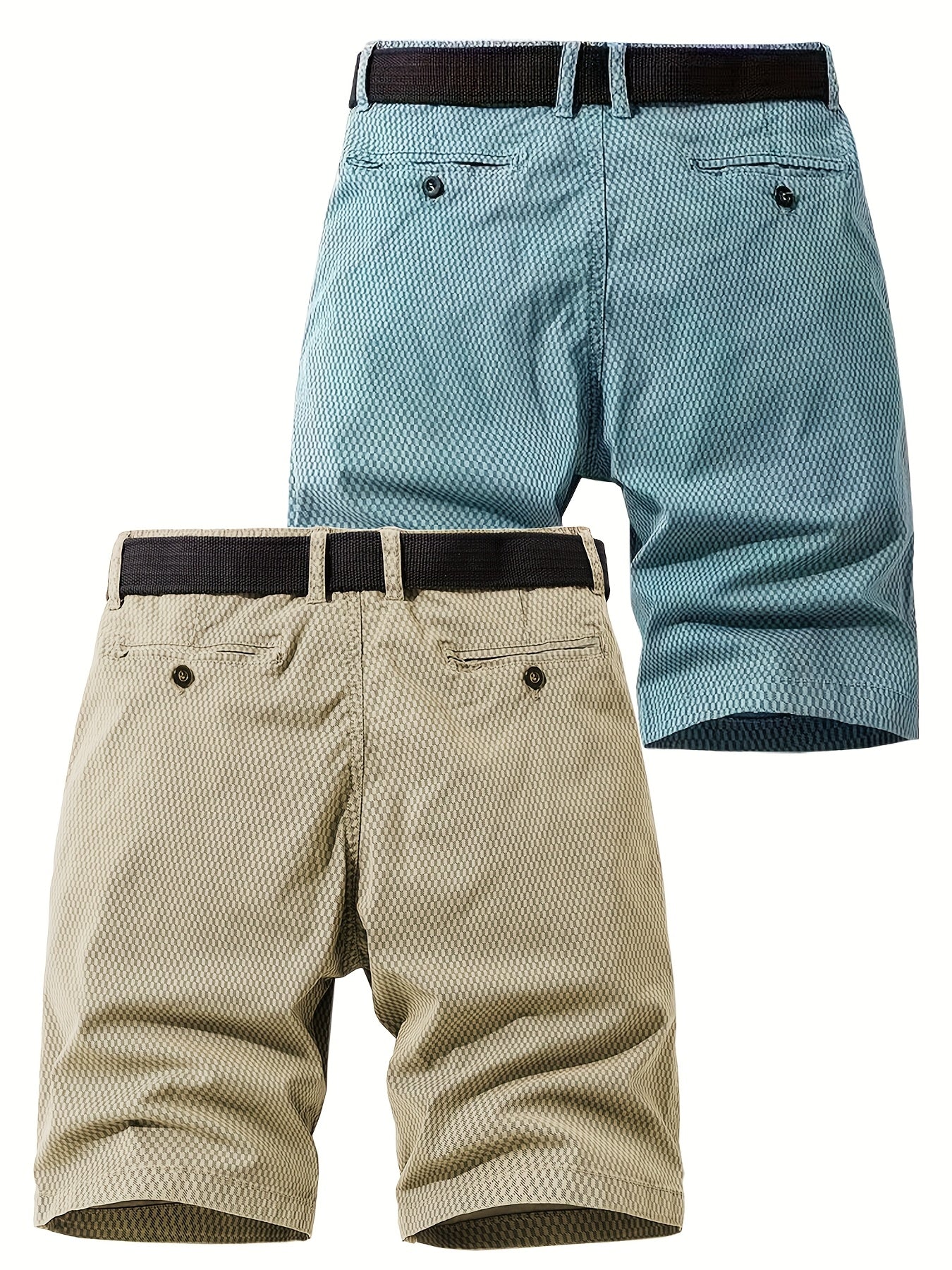 Men's Summer Casual Shorts with Belt – Breathable Regular Fit Bermuda Shorts for Everyday and Outdoor Use