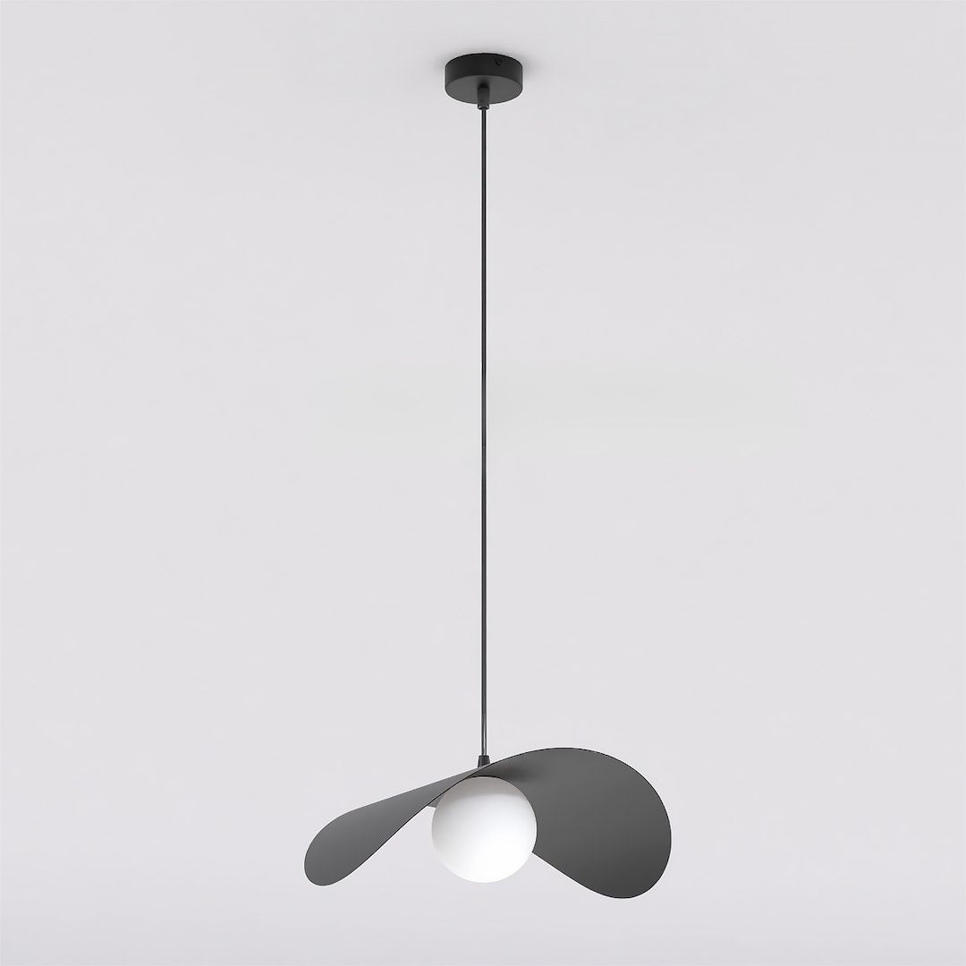 Hanglamp gepoedercoat staal en glas, Ritual, zwart, 40 x 40 cm, 1 lichtpunt voor eettafel en woonkamer