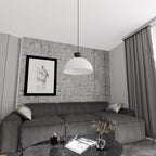 Hanglamp gepoedercoat staal Lunaro industrieel wit met zwart Ø 40 cm, verstelbare ophanging voor eettafel en woonkamer