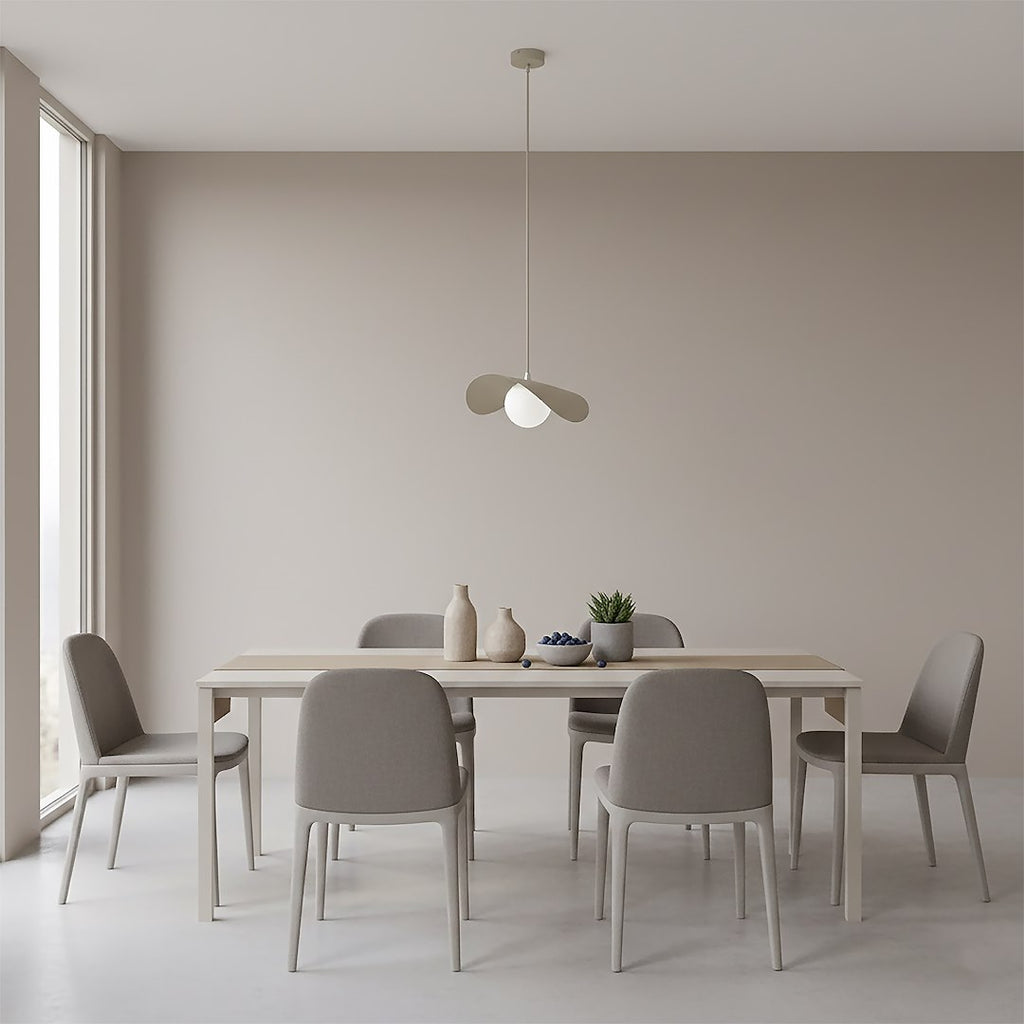 Hanglamp gepoedercoat staal en glas Ritueel, modern, mokka, Ø 30 cm, 1 fitting G9, voor eettafel of woonkamer