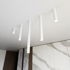 Plafondlamp gepoedercoat staal minimalistisch Tecno wit Ø 6 x 30 cm, voor woon-, slaap- en werkruimte