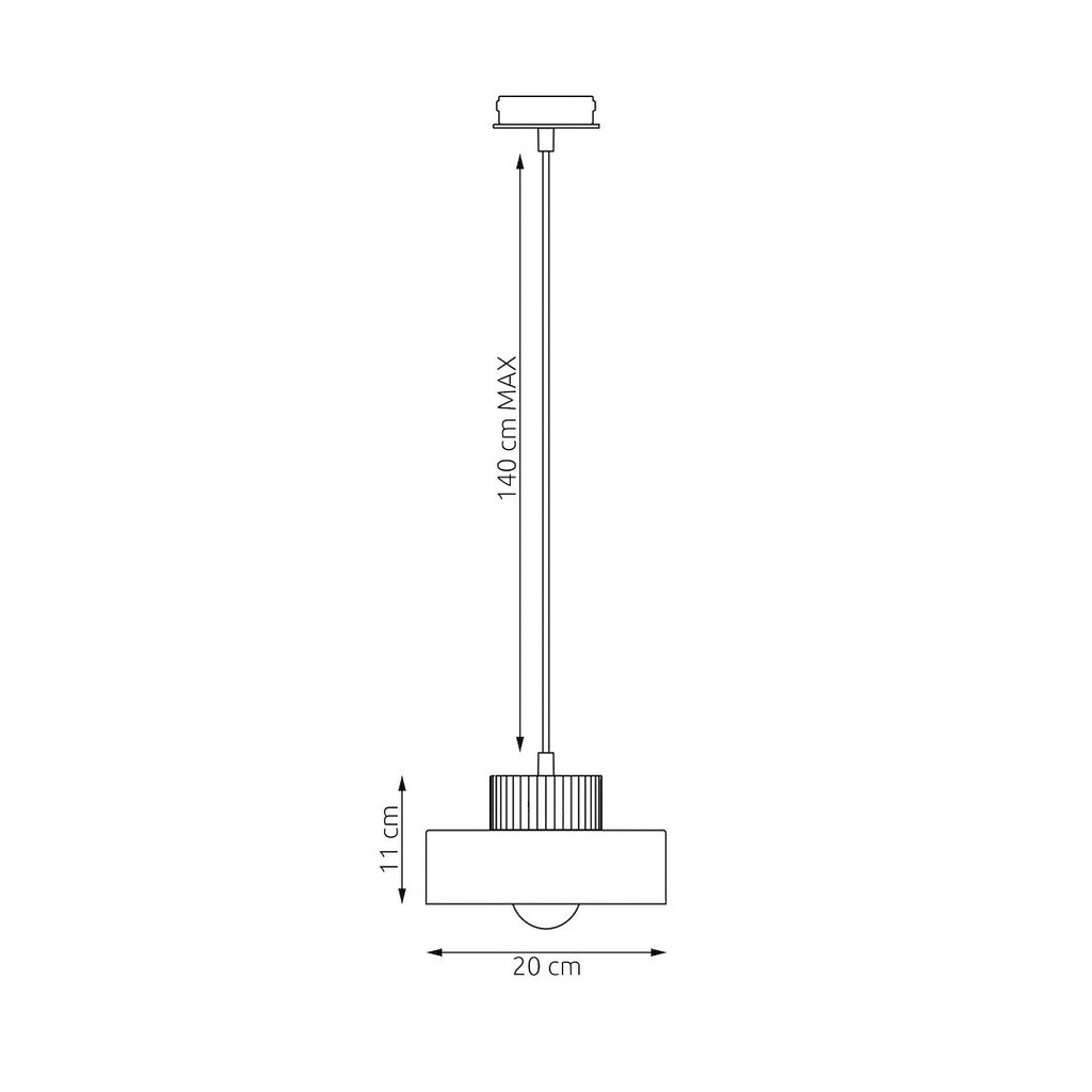 Hanglamp gepoedercoat staal en hout Scandinavisch Kivi beige Ø 20 cm voor woonkamer en eetkamer