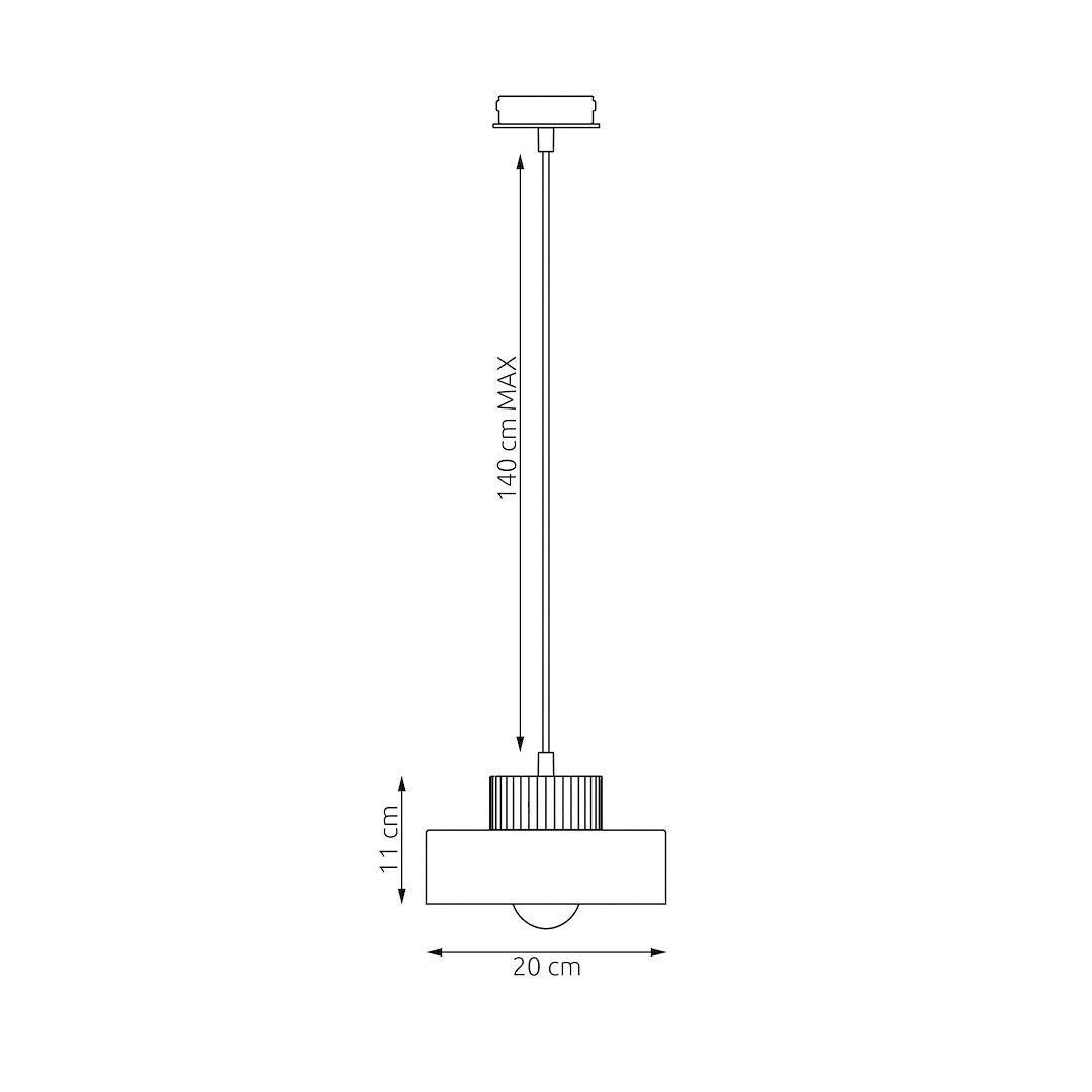 Hanglamp gepoedercoat staal en hout Scandinavisch Kivi beige Ø 20 cm voor woonkamer en eetkamer