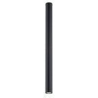 Lange zwarte cilindrische plafondlamp met spot aan de onderkant