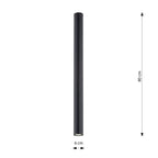 Plafondlamp gepoedercoat staal Tecno, minimalistisch, zwart, Ø 6 x 80 cm, 1 fitting, voor woonkamer en gang