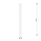 Plafondlamp gepoedercoat staal Tecno minimalistisch wit Ø 6 x 80 cm, voor woonkamer, gang en keuken