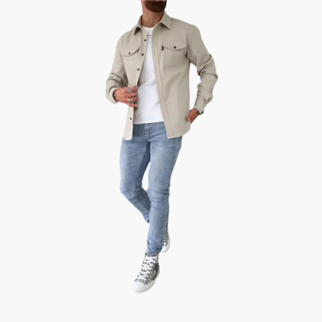 Herren Overshirt Jacke – Modernes Button-Through Design für Casual & Smart Looks