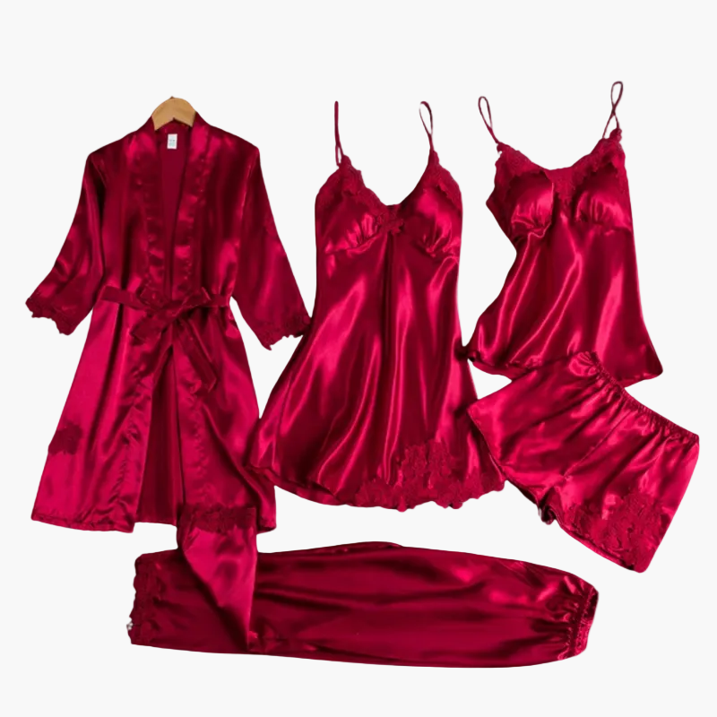 Women's Nightwear Set 5-piece – Elegant Pajama and Home Clothing Set for Stylish Evenings