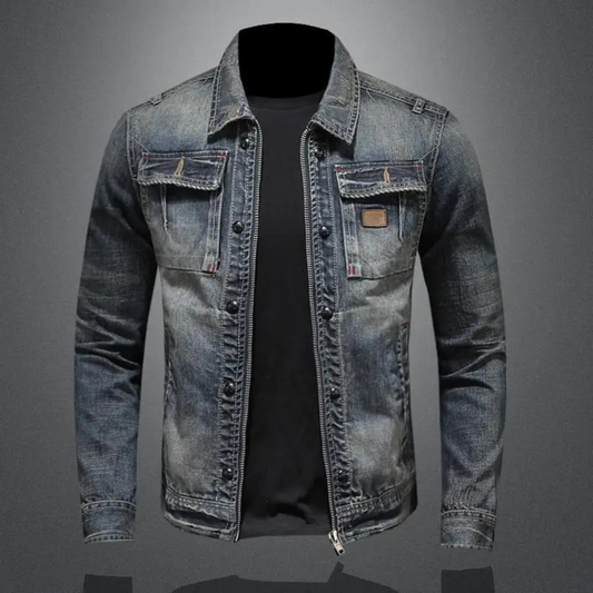 Herren Jeansjacke im Vintage-Look – Zeitloser Stil für Alltag und Freizeit