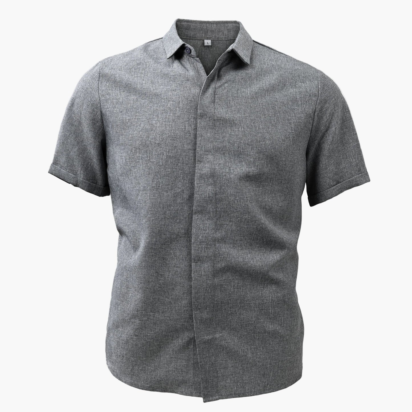 Men's Casual Short-Sleeve Shirt with Turn-Down Collar – Contemporary Summer Shirt for Everyday Life & Vacation