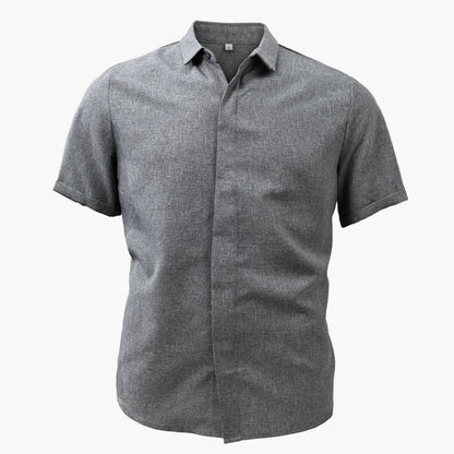 Men's Casual Short-Sleeve Shirt with Turn-Down Collar – Contemporary Summer Shirt for Everyday Life & Vacation
