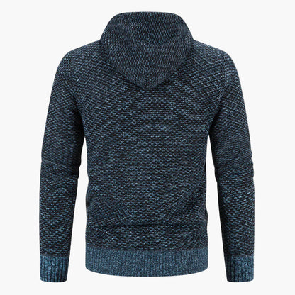 Men's knitted hooded jacket for autumn & winter – warm casual hoodie with zipper
